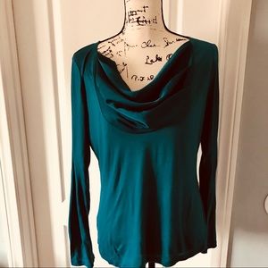 Ann Taylor Emerald Green Teal Blouse Medium